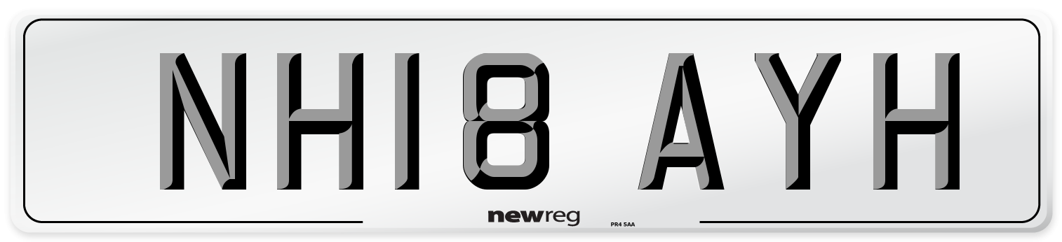 NH18 AYH Number Plate from New Reg